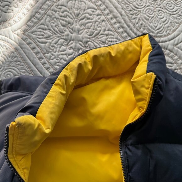 Boy's Navy Blue and Yellow Down Filled Vest Size 14 - Picture 5 of 6